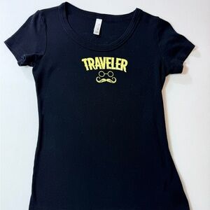 Bella Black Tee with Yellow Print